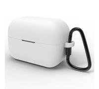 Geekria Silicone Case Cover Compatible with Soundcore by Anker C50i True Wireless Earbuds, Protective Earphones Skin Cover with Keychain Hook, Charging Port Accessible (White)