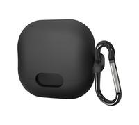 Geekria Silicone Case for Soundcore by Anker Liberty 4 NC, Carabiner | USB-C Port Access, Pre-Applied Adhesive, Hand Strap Included, Scratch, Dust Protection, Black, Cover Only
