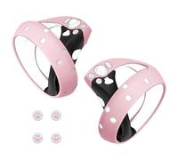 GEEKRIA Silicone Controller Cover Compatible with Sony PlayStation VR2, PS VR2 Anti-Fall Protective Handle Sleeve, Soft Ring Hand Grips, Unibody Design (Pink)