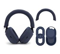 Geekria Silicone Headphone Cover Kit for Sony WH-1000XM5, Scratch Protection Case, Earpiece Guards and Skin Protector (Blue)