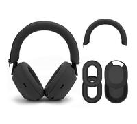 Geekria Silicone Headphone Cover Kit for Sony WH-1000XM5, Scratch Protection Case, Earpiece Guards and Skin Protector (Black)