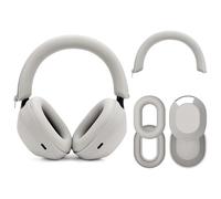 Geekria Silicone Headphone Cover Kits Compatible with Sony WH-1000XM5 Wireless Headphones, Scratch Protection Case/Earpieces Cover/Headband Cover/Skin Protector (Beige)