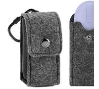 Geekria Soft Felt Earbuds Carrying Case Compatible with Beats Solo Buds, Sony WF-C700N, JBL Vibe Buds, Protective Storage Pouch with Keychain Carabiner, Dark Grey