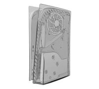 Geekria Transparent Cover Plates Compatible with PS5, PlayStation 5 Console Disc Edition, Hard Shockproof ABS Side Panels, Replacement Shell Gaming Accessories (Black)