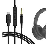 Geekria USB-C Aux Audio Cable for Skullcandy Hesh Evo/ANC, Riff 2, 4 ft | Inline Microphone And Volume Control, 3.5mm Jack, Copper Conductors, Rugged TPE, EMI/RFI Protection, 1 Cable Included