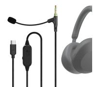GEEKRIA USB-C to 3.5mm Boom Mic Cable Compatible with Sony WH-1000XM6/1000XM5, ULT WEAR, Soundcore Space One, Headset Cable with Volume/Mute Control for Gaming, Meeting (5.6ft)