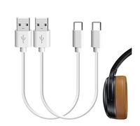 GEEKRIA USB Charging Cable 2-Pack for Skullcandy Aviator 900 ANC 1ft | 1A Max Charging, Stainless Steel Connectors, Compatible With Crusher, Hesh, Indy, Rail And Push Models