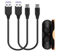 GEEKRIA USB Earbuds Charger Cable Compatible with Sony WF-C710N, LinkBuds, WI-C100, WF-L900, INZONE Buds, WF-C500, USB to USB-C Replacement Power Short Charging Cord (1ft/30cm 2Pack)