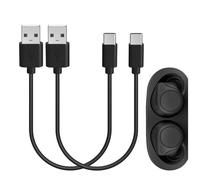GEEKRIA USB Earbuds Short Charger Cable Compatible with Jabra Elite 10 Gen 2/10/8/Active 75t/7 Pro, USB to USB-C Replacement Power Charging Cord (1ft/30cm 2Pack)