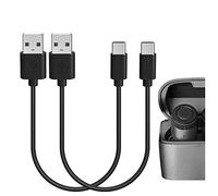 GEEKRIA USB Earbuds Short Charger Cable Compatible with Yamaha, Logitech, Soundcore, HUAWEI, Sony, JLab, Shokz, Durable USB-C Replacement Power Charging Cord (1ft/30cm 2 Pack)