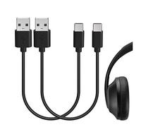 GEEKRIA USB Headphones Charger Cable Compatible with Bose QC Ultra/45/Earbuds II, SoundLink Plus, 700ANC, Ultra Open Earbuds, USB Replacement Power Charging Cord (1ft/30cm 2Pack)
