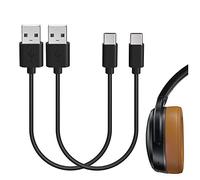 GEEKRIA USB Headphones, Earbuds Short Charger Cable Compatible with Skullcandy Aviator 900 ANC, Dime EVO/3, Push XT Ultra, USB Replacement Power Charging Cord (1ft/30cm 2 Pack)