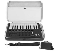Geekria USB MIDI Keyboard Controller Hand Case, Compatible with Arturia MiniLab 3 / MiniLab MkII 25 Slim-Key, Hard Shell Travel Carrying Bag (Dark Grey)