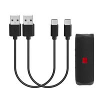 Geekria USB Speakers Charger Cable Compatible with JBL Boombox 4, GO5, Clip 5/4, Charge 6/4, Pulse 5, Xtreme 3, Flip 7/6, USB to USB-C Replacement Power Charging Cord (1 ft/30 cm 2 Pack)