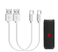 Geekria USB Speakers Short Charger Cable Compatible with JBL GO5, CLIP 5/4, Flip 7/6/5, Pulse 5/4, Charge 6/4, Durable USB to USB-C Replacement Power Charging Cord (1t / 30cm 2Pack)