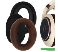 Geekria Velour Replacement Ear Pads for Sennheiser HD505-HD589, Brown | Soft Velour, High-Density Memory Foam, Breathable Comfort, Integrated Snap-In Clips, Includes 1 Pair, Headphones Not Included