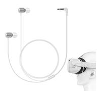 GEEKRIA VR In-Ear Headphones Compatible with Meta Quest 3, Pico Neo 3, HTC Vive, Wired Earbuds with 3.5mm Aux Jack, Stereo Immersive Sound, S/M/L Ear Tips, VR Gaming Headset Accessories