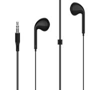 GEEKRIA Wired In-Ear Headphones Compatible with Roku Remote, 3.5mm Earbuds Compatible with Roku Voice Remote Pro & Ultra, Private Listening for TV Movies, Long 9.8FT Cable, Black