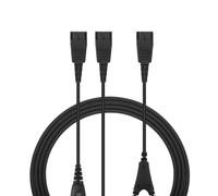 GEEKRIA Y Training Cable Replacement Compatible with Jabra, Plantronics QD Headset Splitter Cable with Mic Switch/with Observer Receive-Only and 2 Quick-Disconnects for Training Purposes