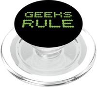 Geeks Rule Funny Geeky Quote Nerdy Saying Nerd Slogan Meme PopSockets PopGrip for MagSafe