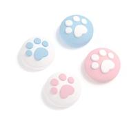 GeekShare 4PCS Silicone Cat Paw JoyCon Thumb Grip Set Joystick Caps Compatible with Switch/OLED/Switch Lite (Pink Blue)