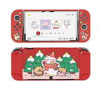 GeekShare Christmas Protective Case Slim Cover Case Compatible with Nintendo Switch OLED and Joy Con - Shock-Absorption and Anti-Scratch Switch OLED Case Accessories