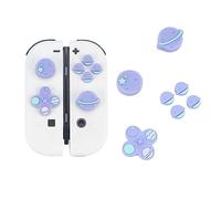 GeekShare Cute Cross D-Pad Button Caps Silicone Thumb Grips Set, ABXY Key Buttons Sticker Joystick Cover Caps Compatible with Nintendo Switch/OLED - Happy Planet