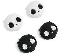 GeekShare Cute Silicone Joystick Thumb Grip Caps, Joystick Cover Compatible with Nintendo Switch/OLED/Switch Lite,4PCS - Skull (Black & White)