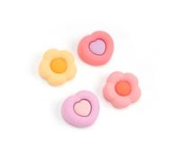 GeekShare Cute Thumb Grip Caps for Playstation 5 Controller, Thumbsticks Cover Set Compatible with Switch Pro Controller and PS4 PS5 Controller, 4Pcs - Heart & Flower