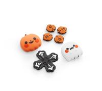 GeekShare D-Pad Button Caps Silicone Thumb Grips Set, ABXY Key Buttons Sticker Joystick Cover Caps Compatible with Switch 2, Pumpkins and Ghosts