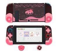 GeekShare Donut Protective Case for Nintendo Switch Only, Shockproof Cover Case with Grips for Joy Con Controller swith 2 Thumb Grip Caps, Black Chocolate