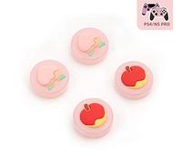 GeekShare Fruits Theme Playstation 4 Controller Thumb Grips, Thumbsticks Cover Set Compatible with Switch Pro Controller and PS4 Controller, 2 Pair / 4 Pcs - Peach and apple [video game]