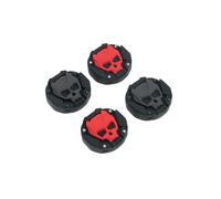 GeekShare Halloween Skull Thumb Grip Caps for PS5, Thumbsticks Cover Set Compatible with Switch Pro Controller and PS4 PS5, 2 Pairs / 4 Pcs (Black & Red)