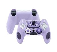 GeekShare PS5 Controller Skin Set, Silicone Protective Shell, Anti-Slip Protective Cover Case for PS5 Wireless Controller, with 2 Thumb Grip Caps (Star Wing (Purple))