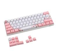 Geeksocial (Only Keycaps) PBT Keycaps Set OEM for MX Switches Mechanical Keyboard ANSI Layout GH60 RK61/ALT61/Annie/poker GK61 GK64 (Sakura Russian)