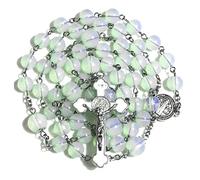 GeekTenet Rosary Beads Chaplet Artificial Opal Sphere Rosery Cross Catholic gifts