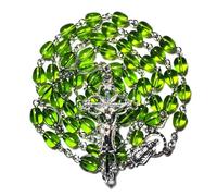 GeekTenet Rosary Beads Chaplet Teardrop Shape Artificial Crystal Glass Rosery Cross Catholic gifts, Zinc, No Gemstone