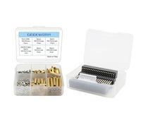 Geekworm 100pcs M2.5 Series Hex Brass Spacer/Standoff + Nuts + Screws Kit & 8pcs 2x20 40 Pin Stacking Female Header Kit for Raspberry Pi 5/Pi 4B/3B+/3B/2B/B Zero/Zero 2W