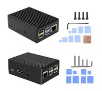 Geekworm Aluminium Cooling Case Set for Raspberry Pi 4B（P173) & Pi 3 B+ / 3B (P252)- Heavy Duty Passive Heat Dissipation Metal Housing