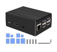 Geekworm for Raspberry Pi 3 B+ Case, Aluminum Alloy Heavy Duty Passive Cooling Metal Case with Heatsink Pillar Compatible with Raspberry Pi 3B+/3B-Black (P252)