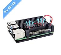 Geekworm Raspberry Pi 4 Aluminum Case/Passive Cooling Shell Metal Enclosure Heat Dissipation for Pi 4B Only (Case with fan-Black)