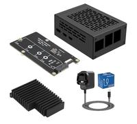 Geekworm X1002 M.2 NVMe SSD PIP PCIe Peripheral Board Bottom Base with P580-V3 Metal case & H509 Passive Cooler & Power Supply for Raspberry Pi 5