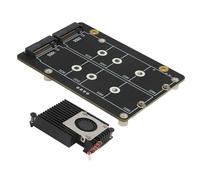 Geekworm X1005 Dual NVMe SSD Shield Bottom with H505 active heatsink for Raspberry Pi 5, Supports Hailo-8 AI Accelerator