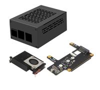 Geekworm X1015 PCIe to M.2 NVMe SSD Shield Support Hailo-8 AI Accelerator with Metal Case & Active Cooler for Raspberry Pi 5