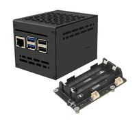 Geekworm X1200 5V UPS Shield with X1200-C1 Metal Case for Raspberry Pi 5, with Max 5.1V 5A Output & Auto Power On & Safe Shutdown & Power Loss Detection Function