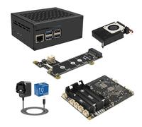 Geekworm X1201 Ultra-thin 18650 UPS Shield with X1201-C1 Metal Case & X1001 nvme shield & H505 Active cooler & Power Supply for Raspberry Pi 5, with Max 5.1V 5A Output & Auto Power On & Safe Shutdown