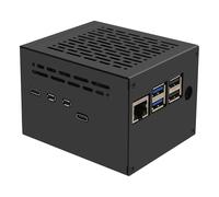 Geekworm X1205-C1 Metal Case for Raspberry Pi 5 and X1205 UPS | Supports Active Cooler & Top PCIe M.2 NVMe SSD HAT, VESA Wall Mount, Extended Internal Space