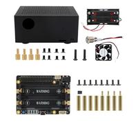 Geekworm X728 V2.5 (Max 5.1V 6A) 18650 UPS Board + X728-C1 Metal Case |AC Power Loss Detection & Auto On & Safe Shutdown & Buzzer for Raspberry Pi 5 / Raspberry Pi 4 / 3B+ / 3B / 2B