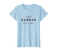 Geeky Dice | Vintage Board Game T-Shirt, Women, Baby Blue, X-Small