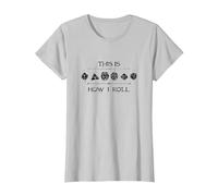 Geeky Dice | Vintage Board Game T-Shirt, Women, Silver Grey, Small